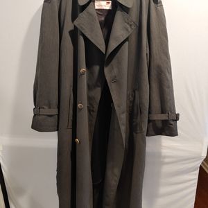 STANLEY BLACKER Polyester RAINCOAT Rain Trench Coat 42 Reg Charcoal Grey w/liner